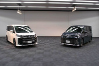 「ノア」(写真左)に「ヴォクシー」(同右)、そして「シエンタ」など、トヨタのミニバンは絶好調。その強さを存分に見せつけた。