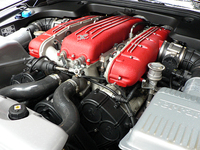 1992年に登場したF116型12気筒エンジンは、F133型ユニットへと進化。「550マラネロ」や「575Mマラネロ」、「612スカリエッティ」などに搭載された。写真は612スカリエッティのエンジンルーム。
