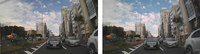 DRV-MR745は通常なら暗く映るスモークガラス車でもこのように普通のガラス車と変わらぬ明るい映像で記録できる。左がノーマルガラス、右がスモークシースルー機能で調整して撮ったスモークガラス車の映像。