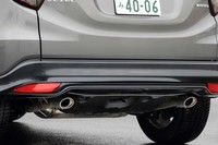 左右2本出しのマフラーと、グレーメタリックのロワガーニッシュがリアビューを印象づけている。