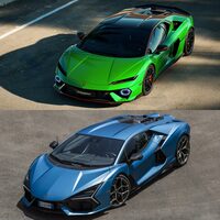 同じミドシップ・ランボルギーニの「テメラリオ」(上)と「レヴエルト」(下)だが、ご覧のとおり、そのデザインテイストはかなり異なっている。