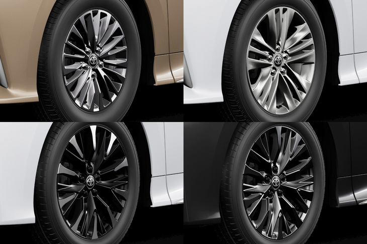 ホイールの種類はモデルやグレードによって分けられているものの、「『アルファード エグゼクティブラウンジ』に『ヴェルファイア エグゼクティブラウンジ』の19インチホイールを履かせる」といった芸当も可能。また仕様によっては、販売店オプションで“GR”印の20インチアルミホイールも選択できる。