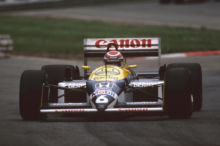ネルソン・ピケがドライブする「FW11B」。1987年はチームメイトとの戦いを制したピケがドライバーズタイトルを獲得。ウィリアムズも、コンストラクターズタイトルを連覇した。
