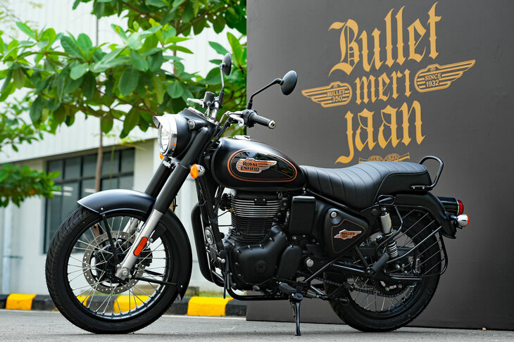 2023年9月1日に世界初公開されたロイヤルエンフィールドの新型車「ブリット350」。