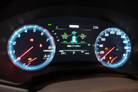 アナログ式のメーターパネル。目盛りや文字が浮き上がって見える。