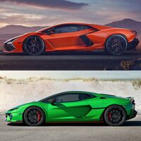 ほった「渕野さんの言う『フロントの左右とサイドの開口部の反復』というのは?」 
	渕野「『レヴエルト』(上)も『テメラリオ』(下)も、フロントのデイタイムランニングランプの縁の部分と、サイドのエアインテークの部分で、同じ“く”の字のモチーフを反復して使っているでしょう? 向きは両車で逆だけど」 
	清水「あら、ホントだ」