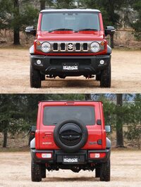 前と後ろはほぼ「シエラ」のまんま。専用のフロントグリルと、リアの「NOMADO」のロゴバッジがないと、見分けがつかないほどだ。