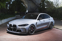 「ボルクレーシングTE37」シリーズの新製品「TE37 SAGA S-plus Black Shadow」の装着例。写真の「BMW M3(3シリーズ)」のほか、「ホンダ・シビック タイプR」や「MINIクロスオーバー」「フォルクスワーゲン・ゴルフ」といったモデルも適合例として挙げられている。