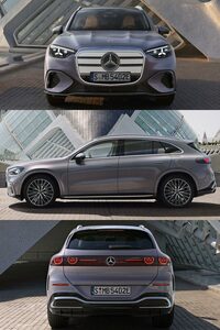 フロント、サイド、リアを見比べてみると、ゴリゴリのSUV顔であるフロントに対し、サイドビューではDピラーがかなり寝かされており、バンパー下部が膨らんだシルエットとも相まって、同門のクーペを思わせる意匠となっている。