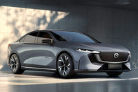 長安マツダが開発・製造する新型BEV「EZ-6」。中国のみならず、欧州にも専用チューニングを施して「マツダ6e」として導入するという。