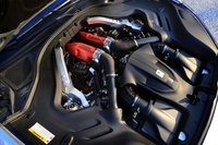 「ポルトフィーノ」のフロントミドに搭載される3.9リッターV8ツインターボエンジン。最高出力600ps/7500rpm、最大トルク760Nm/3000-5250rpmを発生する。吸排気系の改良などで、「カリフォルニアT」よりも40ps、5Nm出力を向上させている。