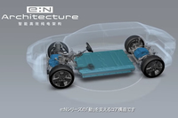 今回の戦略発表動画で登場した「e:Nアーキテクチャー W」。駆動モーターの形状やサスペンション形式など、設計はかなり細部まで煮詰まっているようだ。(写真:ホンダの発表動画より抜粋)