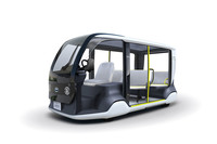 2020年の東京オリンピック/パラリンピックで活用される予定の「トヨタAPM」。短距離・低速型の電気自動車であり、敷地内でのラストワンマイルの移動に利用される。