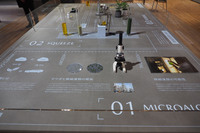 「ジャパンモビリティショー2025」のマツダブースでは、微細藻類を用いたカーボンニュートラル燃料を使用することで可能となる、循環型モビリティーの研究に関する展示も行われた。