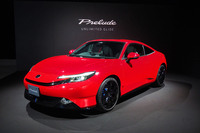 新型「プレリュード」のボディーサイズは、全長×全幅×全高=4520×1880×1355mmで、ホイールベースは2605mm。ホイールベース/トレッド比はスポーツカーの黄金律である1.6以下、全高に対するタイヤ径比率も本格スポーツカーに恥じない50%を実現している。