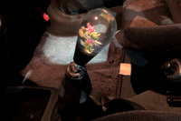 シフトレバーはなぜか水中花シフトノブに交換されていた。ちなみに水中花シフトノブという呼び名は俗称で、商品名は「アクリルフラワーノブ」というらしい。