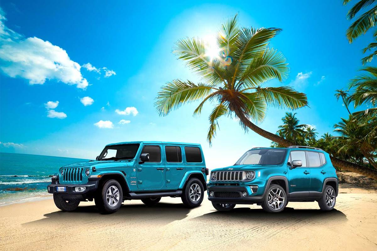 ジープの「ラングラー」「レネゲード」にターコイズブルーの専用