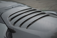 軽量化のため、カーボン製のテールゲートにリアウィンドウはなく、代わりに後方視界を確保するためのルーバーが設けられている。