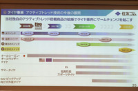 住友ゴムは「アクティブトレッド」に大いに期待を寄せている。その搭載商品や大径タイヤを充実させ、タイヤ製品のプレミアム化を図るという。