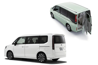 5代目「ステップワゴン」(右上)には、テールゲートから乗降できるサブドア「わくわくゲート」が用意されていたが、6代目(左下)では廃止となってしまった。