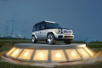 “電動ゲレンデ”ことメルセデス・ベンツのオフローダー「Gクラス」のEVバージョンを示唆する「コンセプトEQG」。ジャパンモビリティショー2023にも出展され注目を集めた。