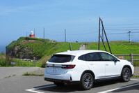 霧多布岬の駐車場にて。うーん、たまらん……。