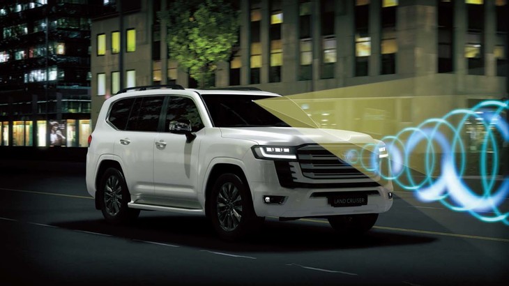 トヨタ・ランドクルーザー(Toyota Safety Senseの作動イメージ)