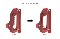 フロントバンパーダクトの形状の変更点。