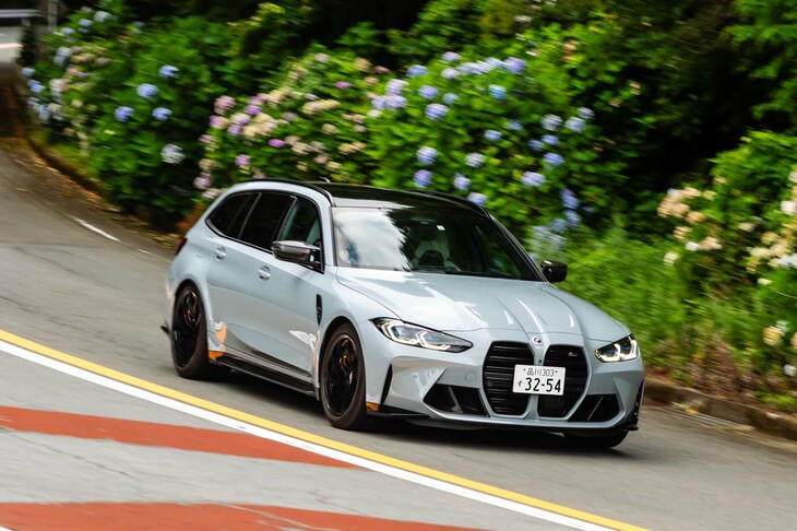 【BMW M3コンペティションM xDriveツーリングのスペック】
	ボディーサイズ:全長×全幅×全高=4805×1905×1450mm/ホイールベース:2855mm/車重:1870kg/駆動方式:4WD/エンジン:3リッター直6 DOHC 24バルブ ツインターボ/トランスミッション:8段AT/最高出力:510PS(375kW)/6250rpm/最大トルク:650N・m(66.3kgf・m)/2750-5500rpm/タイヤ:(前)275/35ZR19 100Y/(後)285/30ZR20 99Y(ミシュラン・パイロットスポーツ4 S)/燃費:9.8km/リッター(WLTCモード)/価格:1394万円
	
	【取材時の燃費データ】
	テスト距離:257.1km(市街地1:高速道路7:山岳路2)/使用燃料:38.5リッター(ハイオクガソリン)/参考燃費:6.7km/リッター(満タン法)/7.0km/リッター(車載燃費計計測値)