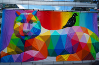 オクダ・サン・ミゲル氏が手がけたミューラルアート(壁画)。