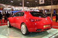 日本初公開となる「アルファ・ブレラ」。リアウィンドウは「ジュリエッタ・スプリント」をイメージしたという。