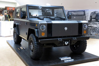 個人的に、今回のショーで最も印象に残ったのがこちら。電動SUVの「ボーリンガーB1」である。発動機は2基のモーターで、最高出力は360hp! ドライブトレインは安心のローレンジ付きで、トーイングキャパシティーは6000lbs(約2720kg)だとか。……アメリカ人の魂は、EVの時代が来ても失われることはなさそうである。