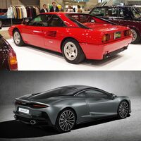 2+2のミドシップスポーツカーだった「フェラーリ・モンディアルt」(上)と、荷室の積載性など、日常性にも考慮した「マクラーレンGT」(下)。