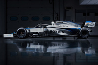 ウィリアムズの2020年型マシン「FW43」。コロナ禍による開幕遅延中にタイトルスポンサーのROKiTが降板したことで、当初予定していたものとは異なるカラーリングで再登場した。(写真:Williams Racing)