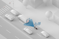 「エマージェンシーブレーキアシスト」は、前走車や前方障害物と衝突する危険がある場合、警告とブレーキ操作の支援によって、事故を回避、もしくは事故被害を軽減する機能だ。