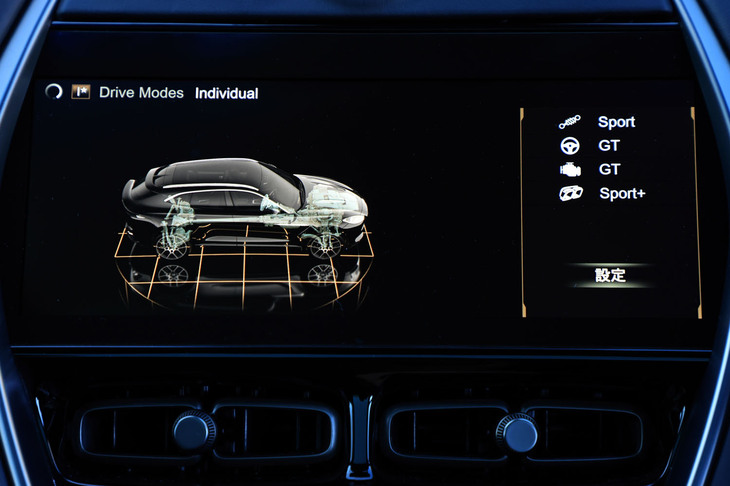 ドライブモードは「Terrain」「GT」「Sport」「Sport+」に、カスタマイズモードの「Individual」を加えた全5種類。500mmの最大渡河深度を確保するなど、意外や悪路走破性にも配慮がなされている。