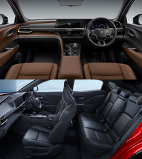 インテリアのイメージは先出の「クラウン クロスオーバー」などに準じたもの。各部の造形は角が取れており、厚みの薄いダッシュボードとも相まって、圧迫感を抑えたデザインとなっている。