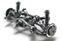 新たに採用されたダブルウィッシュボーン式サスペンション(リア)。