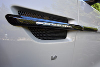 外装パーツにはカーボンが多用される。フロントストレーキもカーボン製。