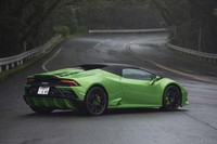 【ランボルギーニ・ウラカンEVOスパイダーのスペック】
	ボディーサイズ:全長×全幅×全高=4520×1933×1180mm/ホイールベース:2620mm/車重:1542kg(乾燥重量)/駆動方式:4WD/エンジン:5.2リッターV10 DOHC 40バルブ/トランスミッション:7段AT/最高出力:640PS(470kW)/8000rpm/最大トルク:600N・m(61.2kgf・m)/6750rpm/タイヤ:(前)245/30ZR20 90Y/(後)305/30ZR20 103Y(ピレリPゼロ)/燃費:14.2リッター/100km(約7.0km/リッター 欧州複合モード)/価格:3611万0362円
	
	【取材時の燃費データ】
	テスト距離:287.2km(市街地1:高速道路8:山岳路1)/使用燃料:40.4リッター(ハイオクガソリン)/参考燃費:7.1km/リッター(満タン法)/7.0km/リッター(車載燃費計計測値)