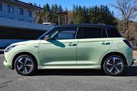 ドアパネルを見ると、比較的高い位置にひとつ目のピークがあり、光の加減によって、その下に太い帯状の影が浮かび上がる。