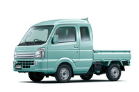 「スズキ・キャリイ」のキャビンを延長して使い勝手を高めた「スーパーキャリイ」。ボディーカラーは「ガーデニングアクアメタリック」。