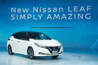日産のEV、新型「リーフ」。フル充電での航続距離は400km(カタログ数値)。