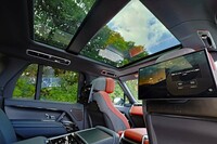 「SV」に標準で採用されるスライディングパノラミックルーフ。試乗車には有償オプションのリアエンターテインメントシステムも装備されていた。