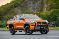 三菱ブースの主役となるであろう新型「トライトン」。それほど台数が見込めないピックアップトラックだけに、もうひとつ目玉が欲しいところだ。