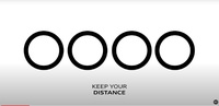 社会的距離を取ることの必要性を訴えるアウディの動画より。本来は重なりあっているはずの4つの輪がバラバラになっている。
