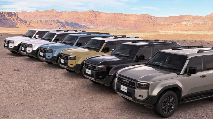 「ランドクルーザー“250”」も有力な一台。だいぶ大きくてだいぶ高価だが、ガソリンエンジン搭載モデルなら納期はそれほど長くないらしい(ディーゼルよりもだいぶ非力だが)。