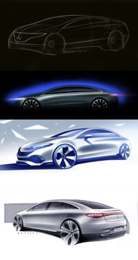 「EQS」のデザインスケッチ。