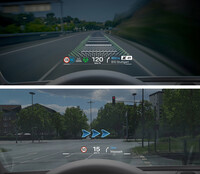 ポルシェ初採用となるAR(拡張現実)技術を搭載したヘッドアップディスプレイ。そのサイズは、現在市販されているもののなかでは最大級となるという。