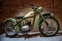 会場に飾られていた、ご先祖さまの「バンタムD1」。展示車は1949年のモデルだった。